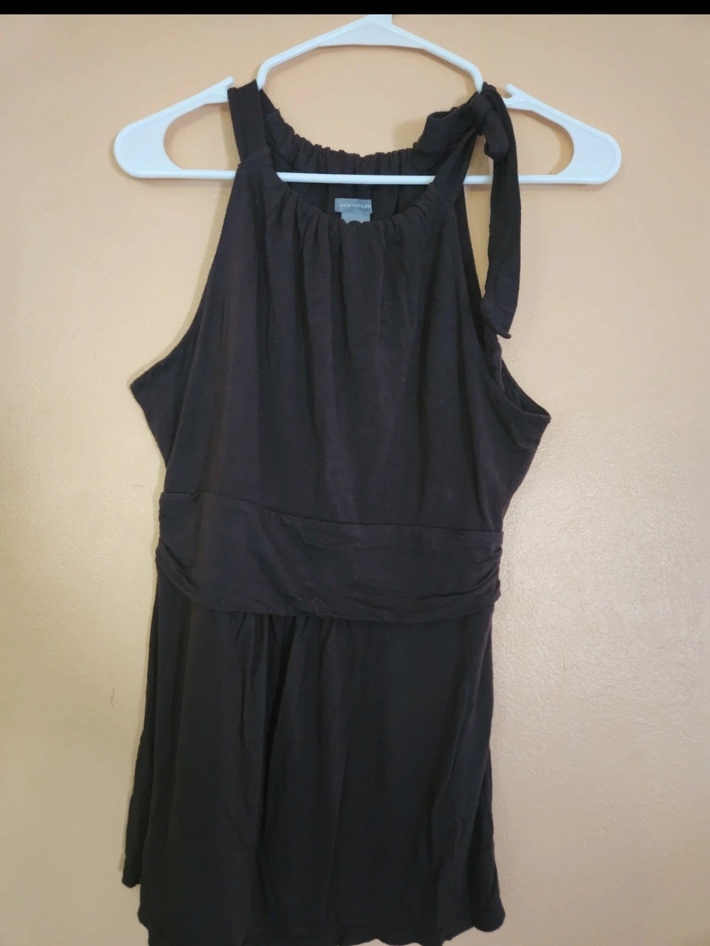 Ann Taylor Brawn One-Shoulder Tie Dress